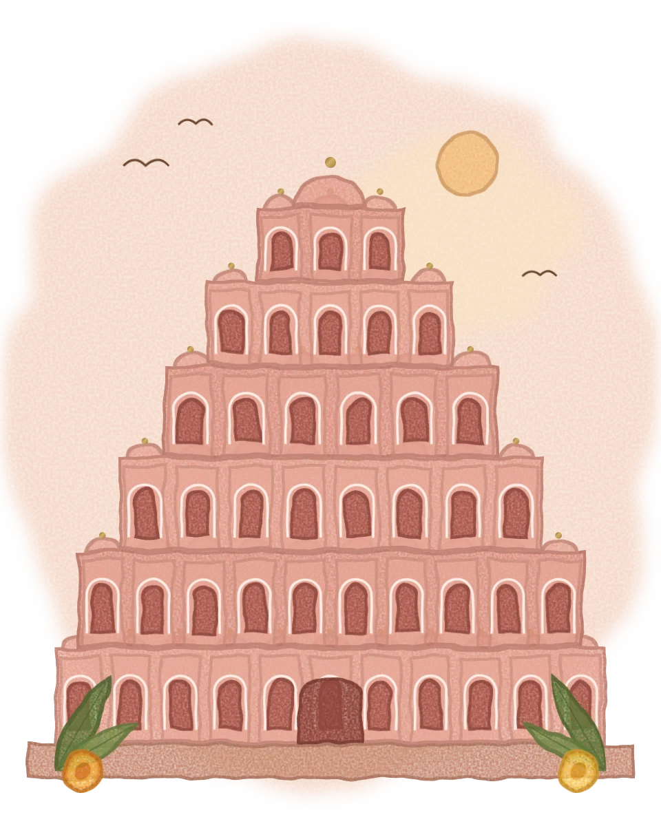 Watercolour of Jaipur’s Hawa Mahal, the Pink City
